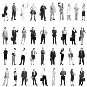 mensen met verschillende beroepen